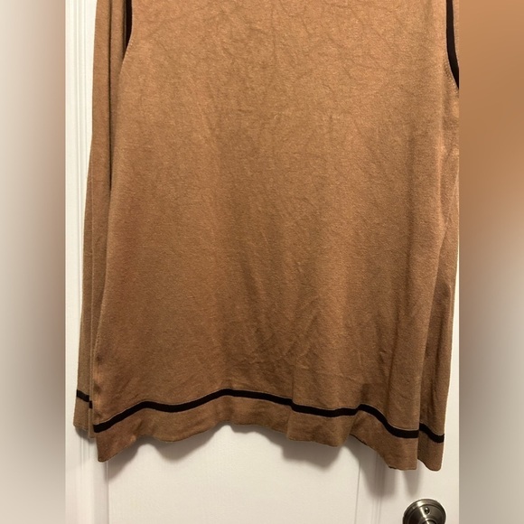 Anne Klein button down women’s XL Cardigan sweater brown contrast trim - Picture 15 of 15